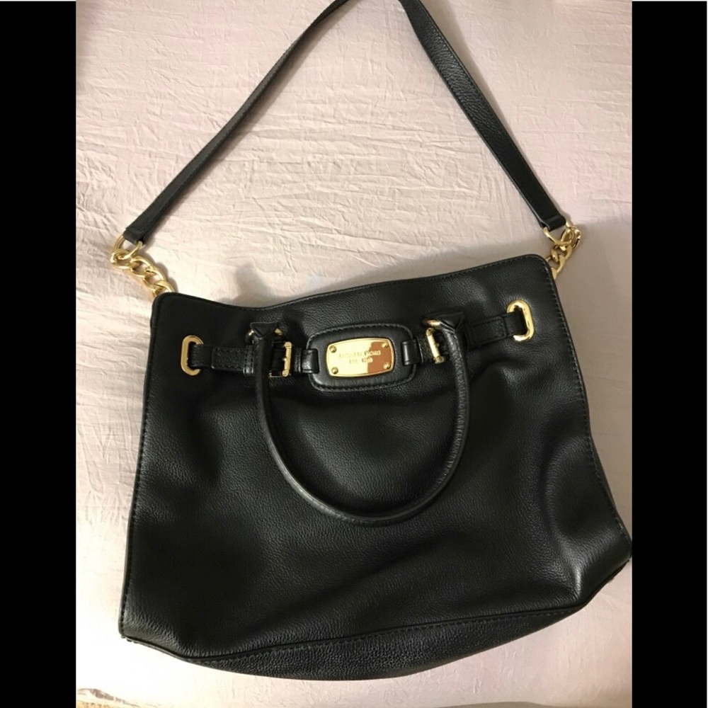 Michale Kors handbag (black leather with gold).